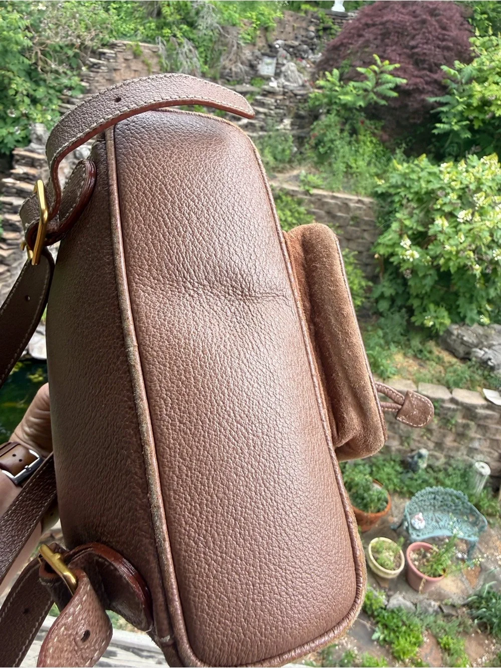 Gucci Suede Bamboo Mini Backpack Brown Leather Italy Vintage - Picture 8 of 17